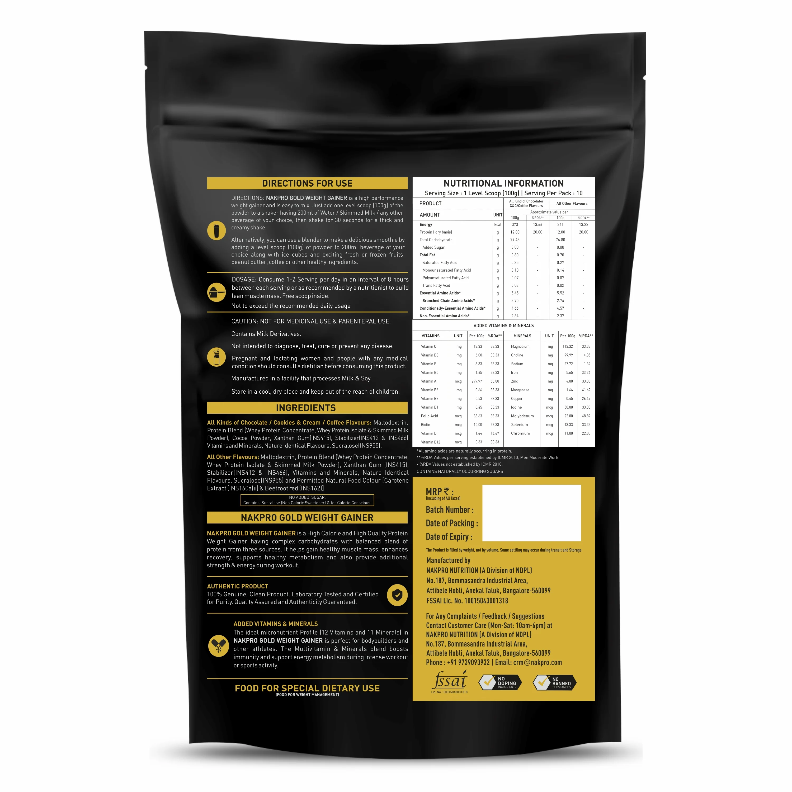 Gold Weight Gainer | High Calorie Weight Gain Powder - Image 53