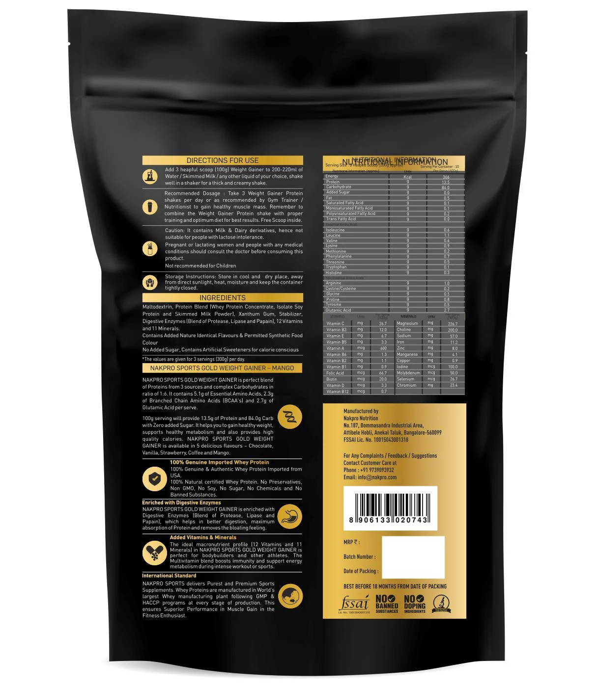Gold Weight Gainer | High Calorie Weight Gain Powder - Image 7